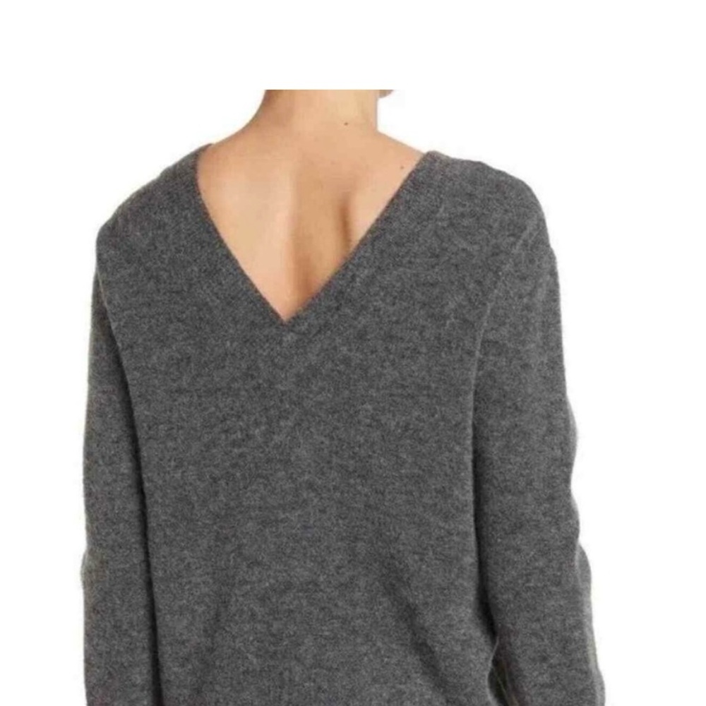 Gray Veronica Beard V neck sweater Small
